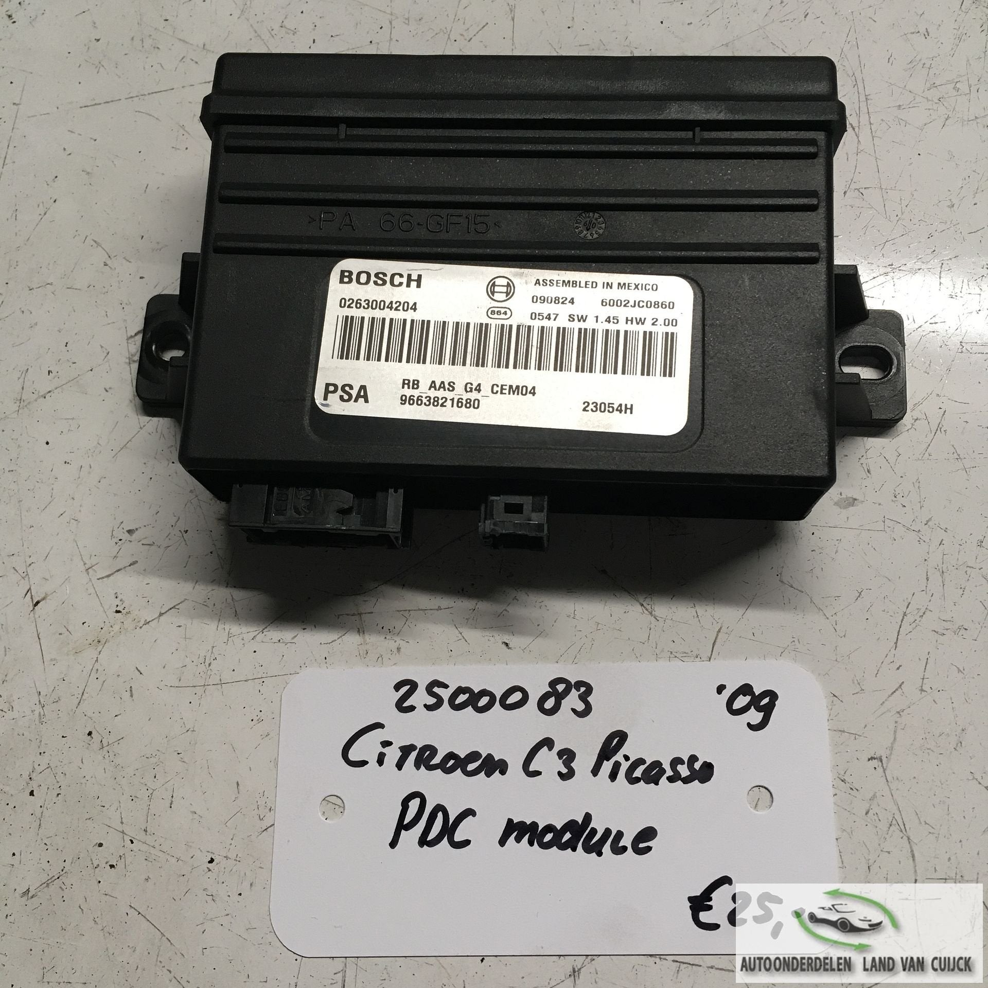 Citroen C3 Picasso 1.6 B 2009 2500083 PDC Module   Bosch 026