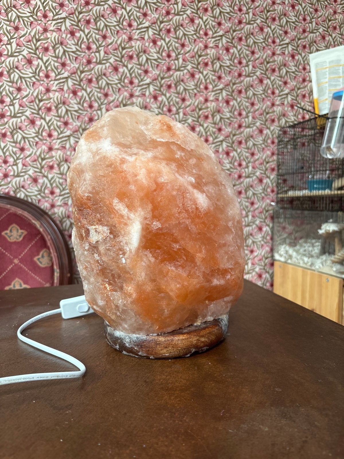 Himalaya Zoutlamp 30 cm hoog (lampje moet vervangen), Ophalen, Gebruikt, Steen/keramiek, Oranje
