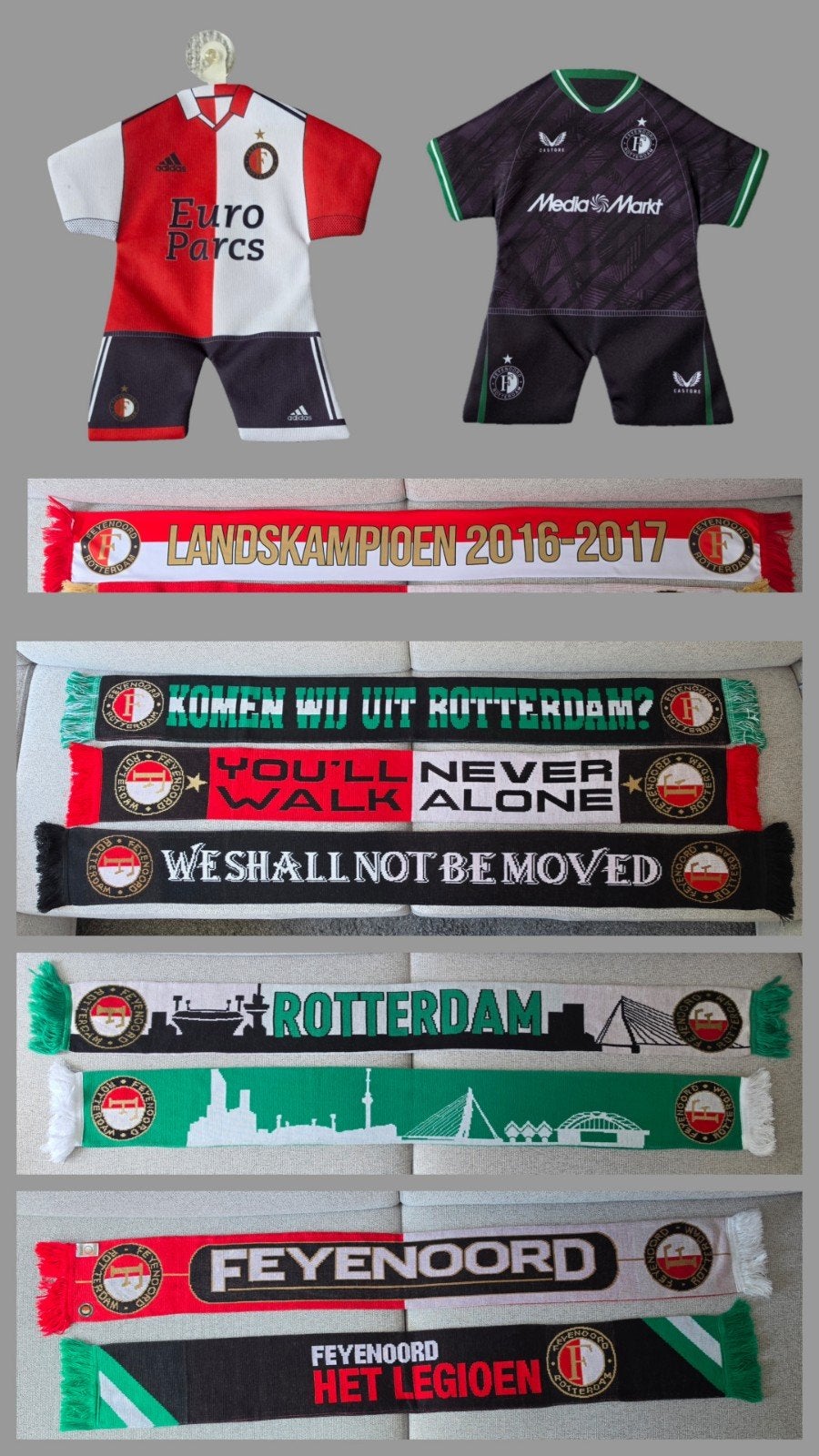 Feyenoord minidress en sjaals, Verzamelen, Sportartikelen en Voetbal, Ophalen of Verzenden, Feyenoord, Vaantje of Sjaal