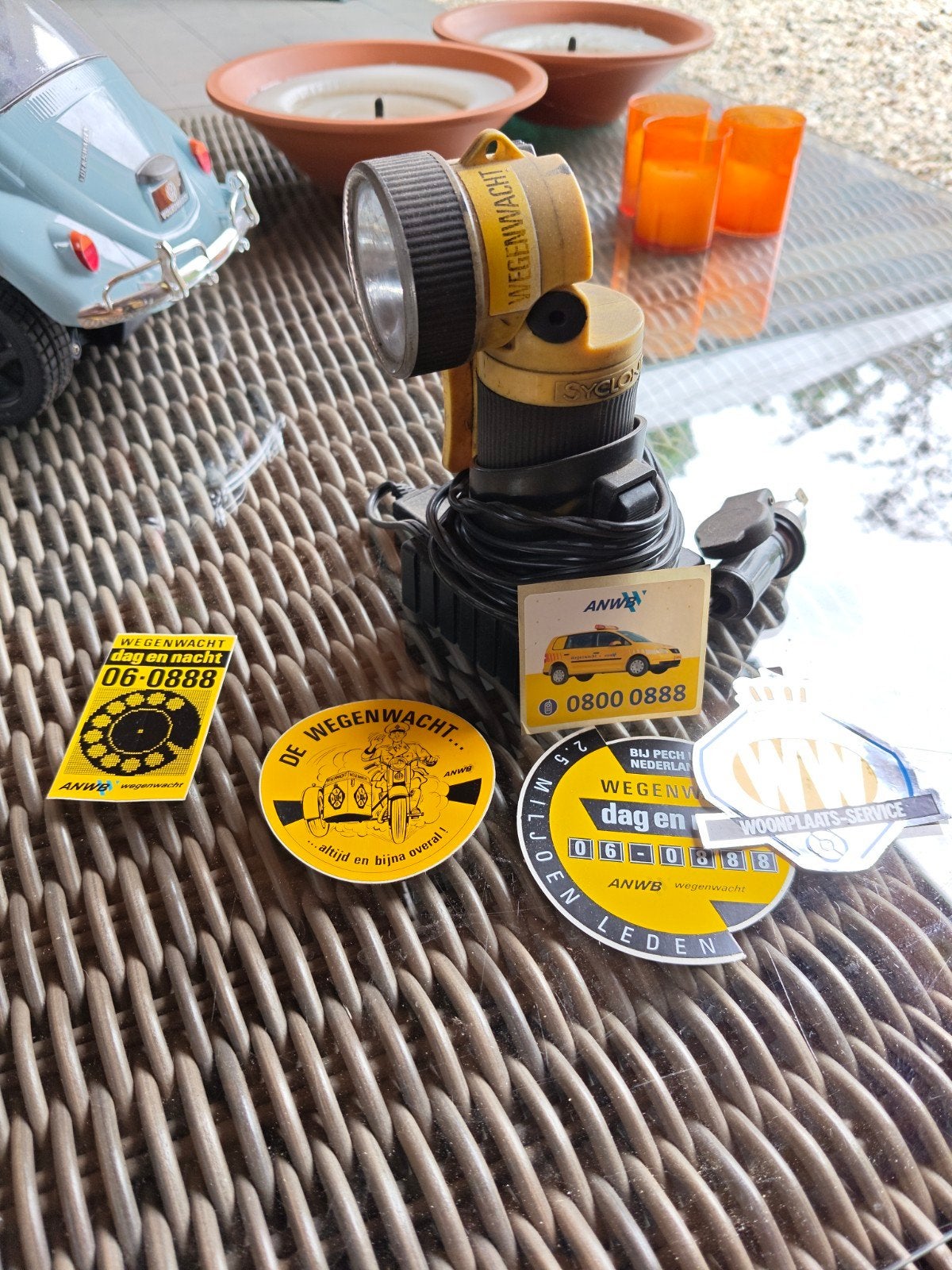 ANWB Wegenwacht set: lamp met magneet en stickers, Auto diversen, Ophalen of Verzenden