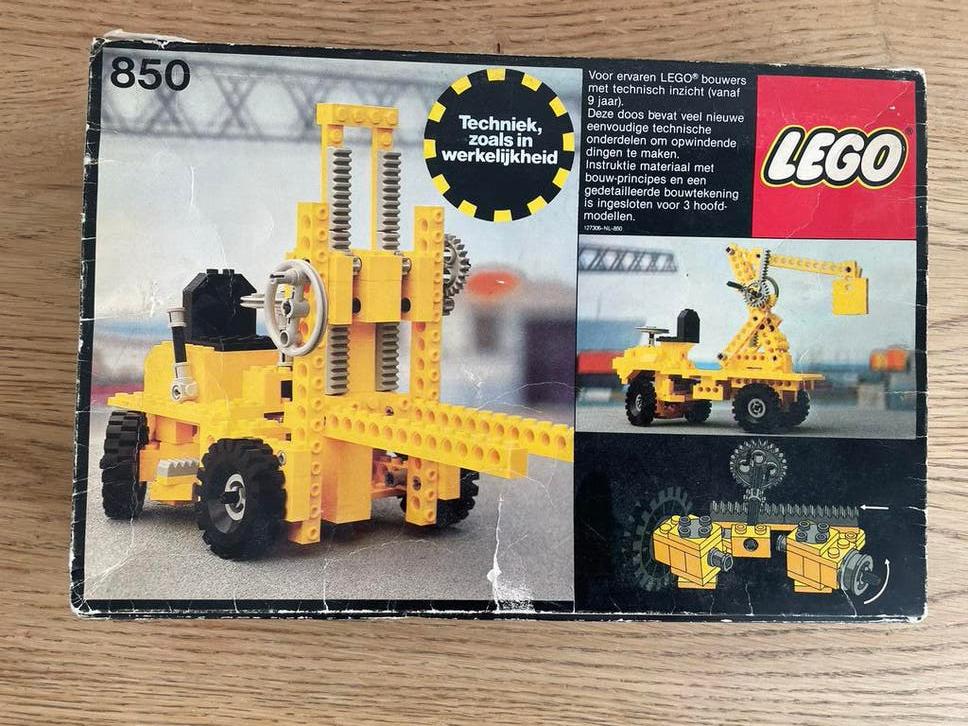 Lego Technic 850 Vorkheftruck/Kiepwagen Vintage (met doos), Kinderen en Baby's, Speelgoed | Duplo en Lego, Ophalen of Verzenden