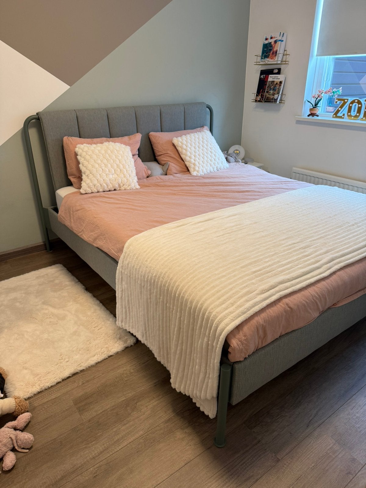 Bed ikea 160x200 tallasen, Ophalen, Tweepersoons, Zo goed als nieuw, Metaal
