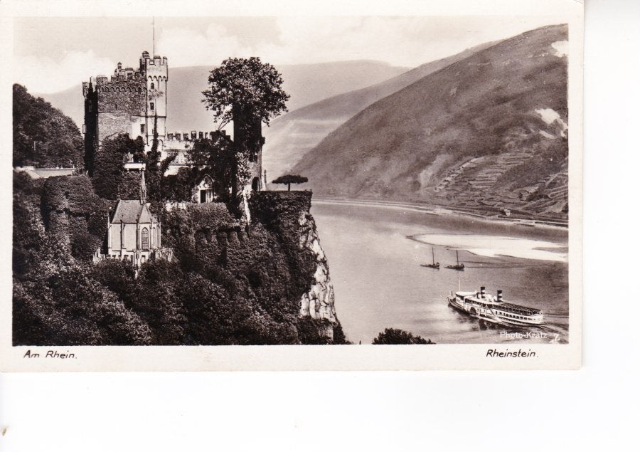 RHEINSTEIN,- Am Rhein. Raderboot.  22-06, Ophalen of Verzenden, 1920 tot 1940, Gelopen, Duitsland