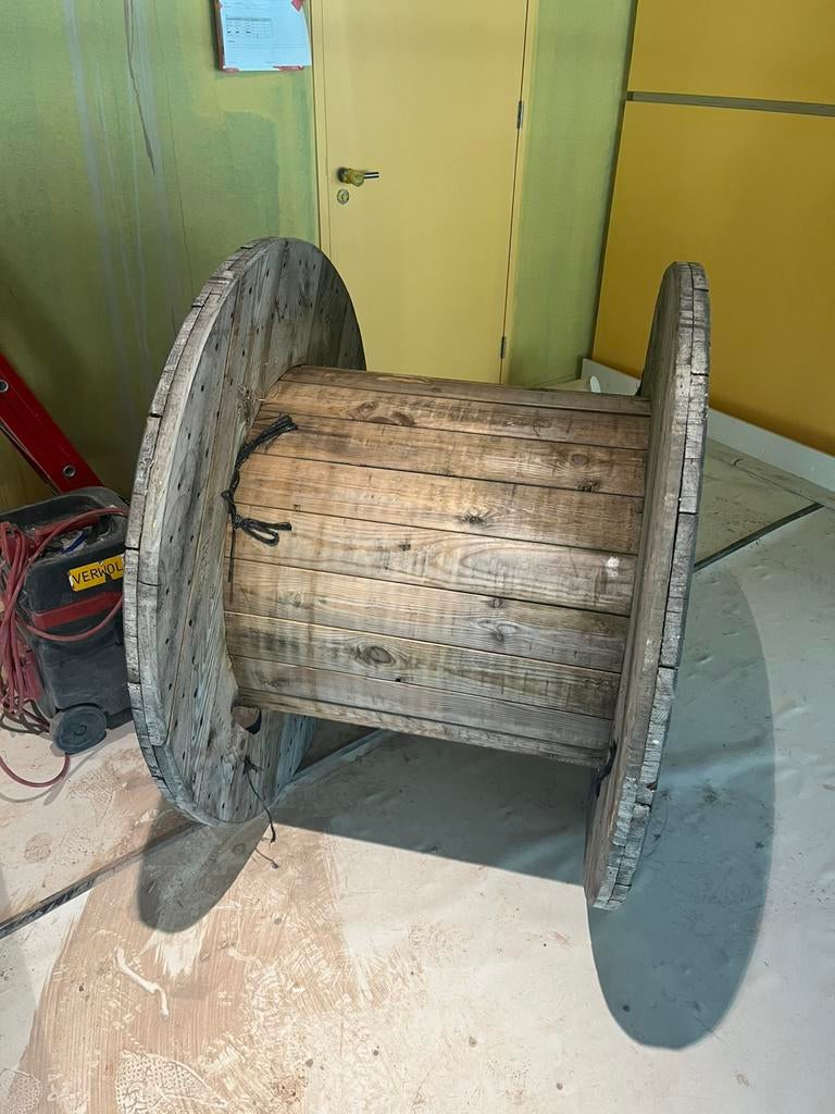 (Groot) Houten haspel 120x80cm gratis af te halen, Tuin en Terras, Tuintafels, Ophalen, Gebruikt, Rond, Hout
