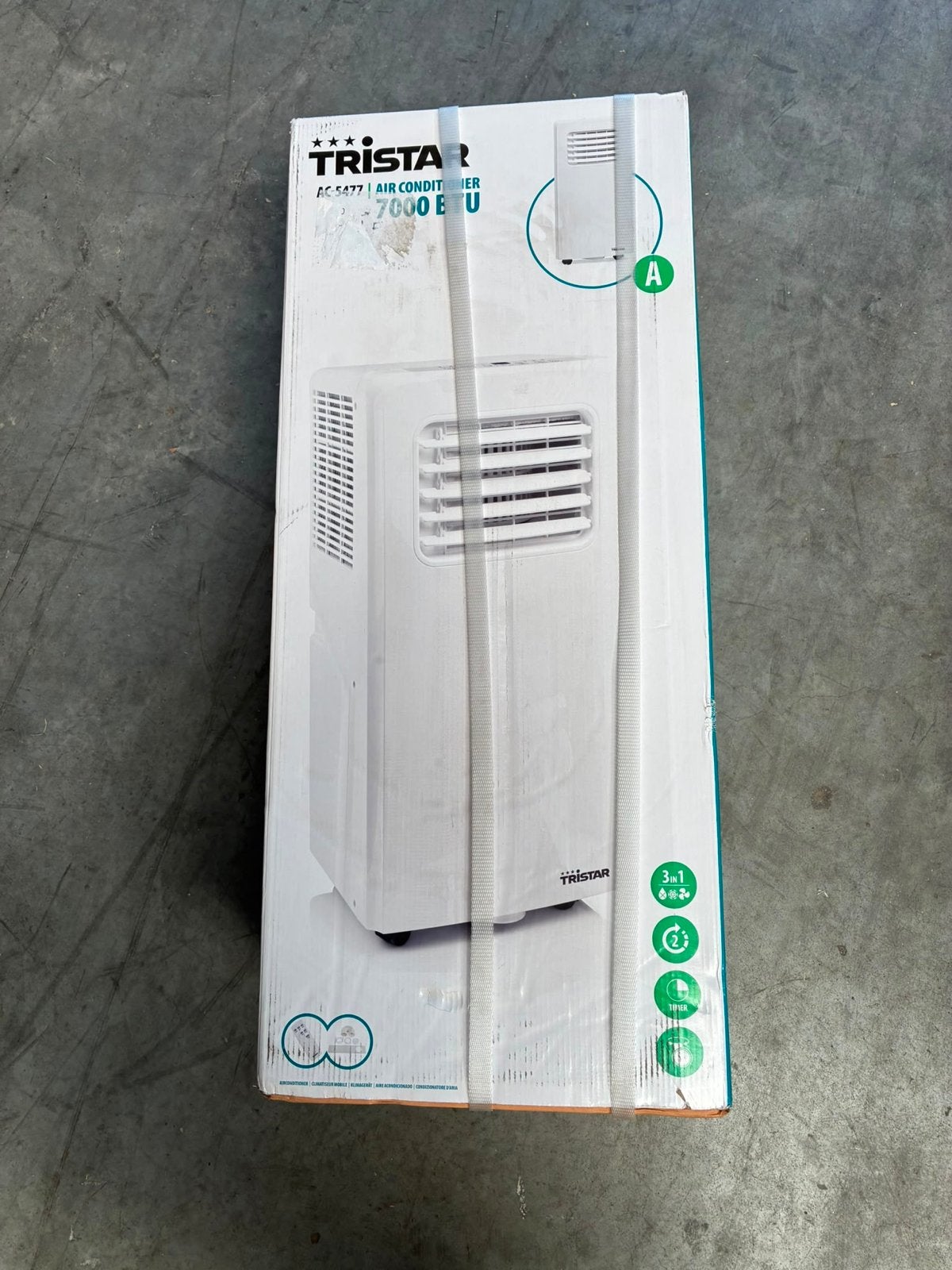Tristar AC-5477 Mobiele Airco 7000 BTU - 3-in-1, Ophalen, Minder dan 60 m³, Nieuw, 3 snelheden of meer