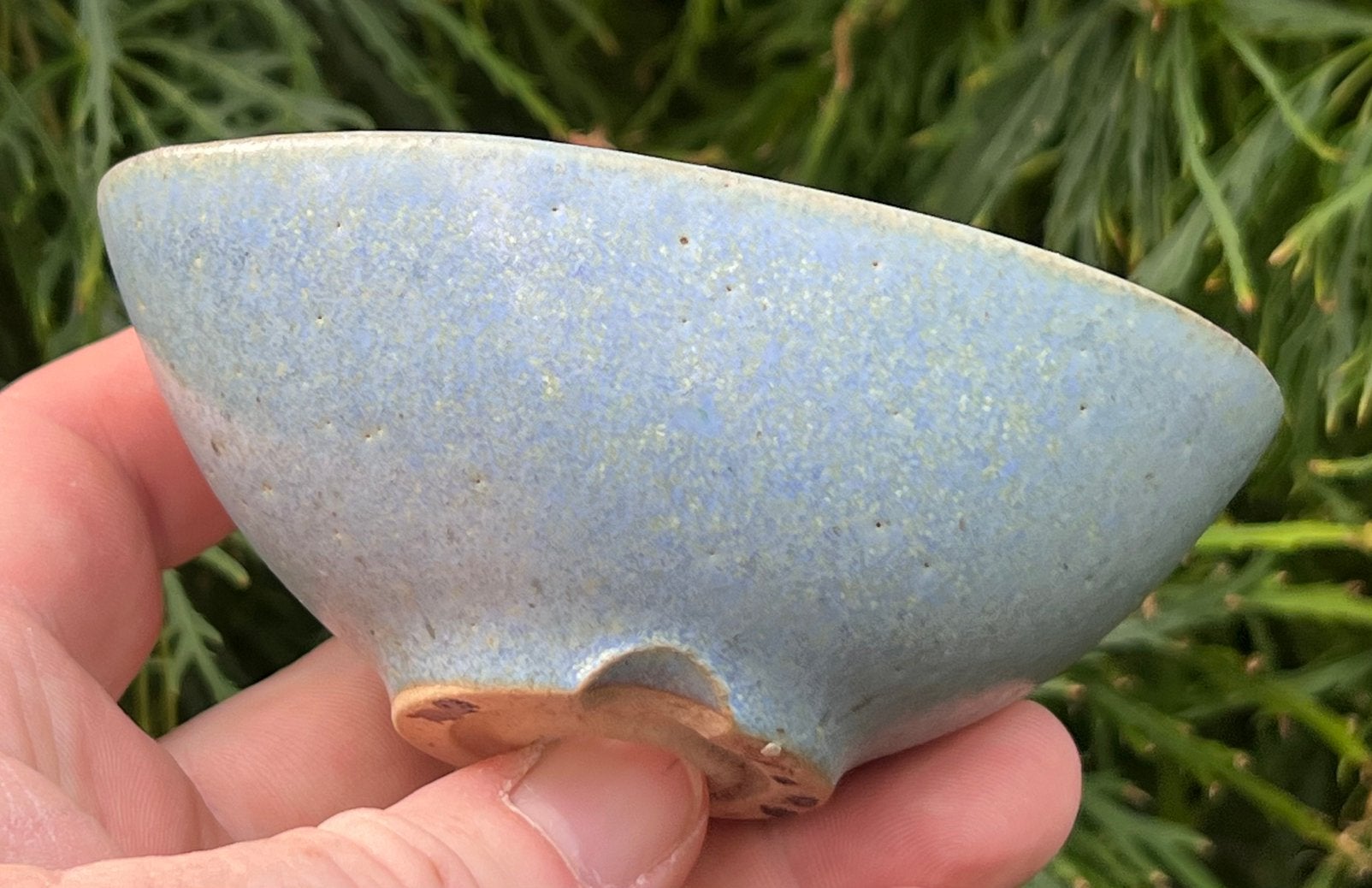 Bonsai pot licht blauw oud Japans aardewerk 11x7,1x4,4, Ophalen of Verzenden, Zo goed als nieuw, Overige vormen, Aardewerk
