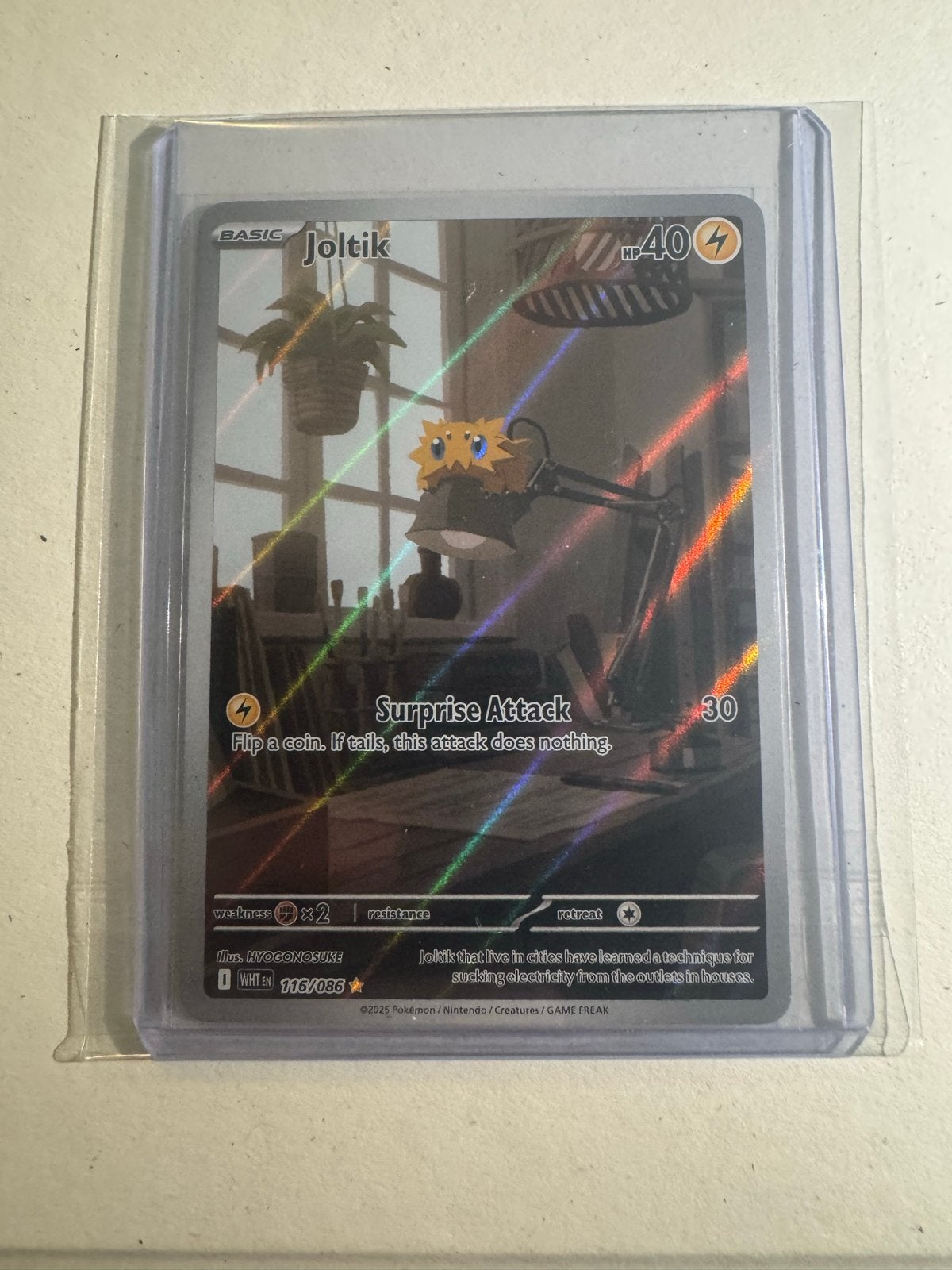 Joltik Pokémon kaart 116 White Flare, Ophalen of Verzenden, Nieuw, Losse kaart, Foil