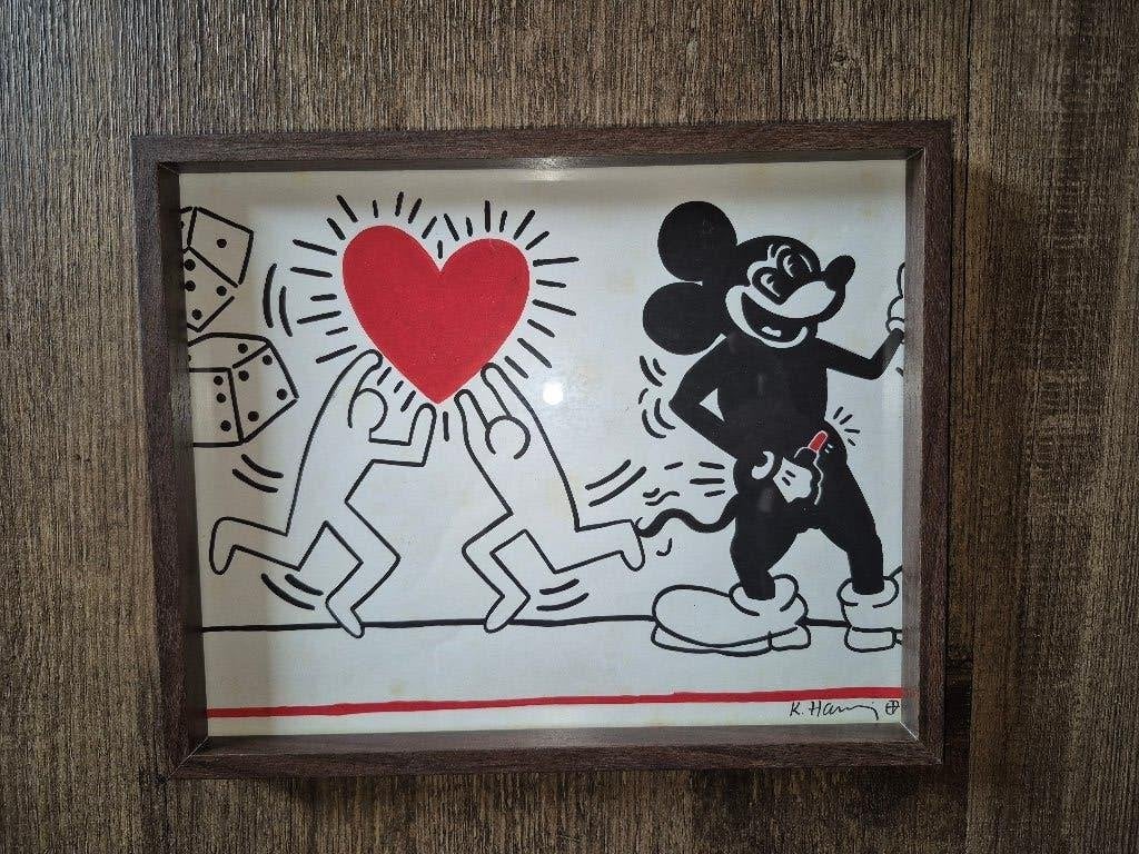 Keith Haring Met Estate Julia Gruen (stempel achterzijde), Antiek en Kunst, Ophalen of Verzenden