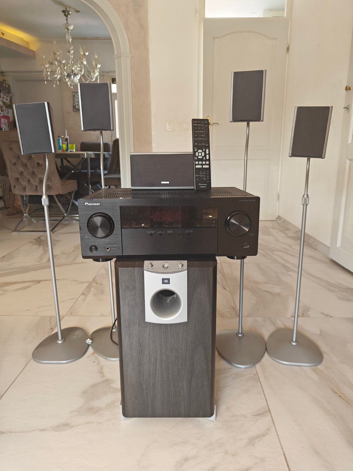 Pioneer vsx 329 met speakers, Audio, Tv en Foto, Luidsprekers, Subwoofer, Zo goed als nieuw, Pioneer, Afstandsbediening