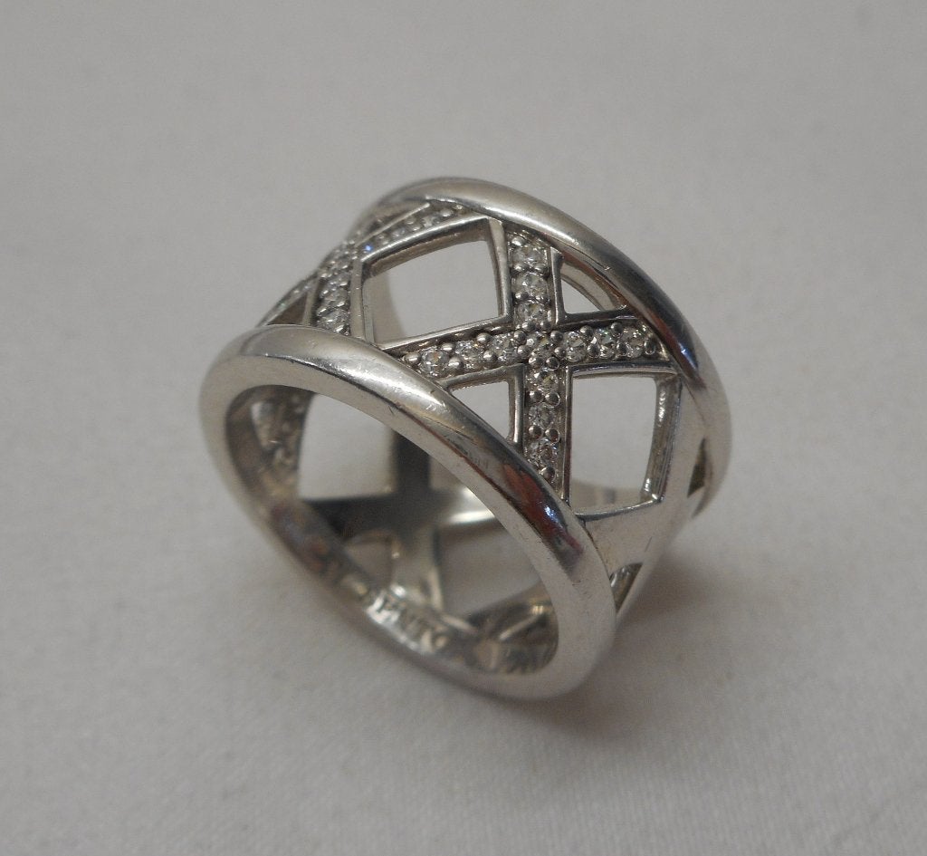 Zilveren royale Ti Sento ring 10th Anniversary nr.1993, Verzenden, Zo goed als nieuw, 17 tot 18, Dame