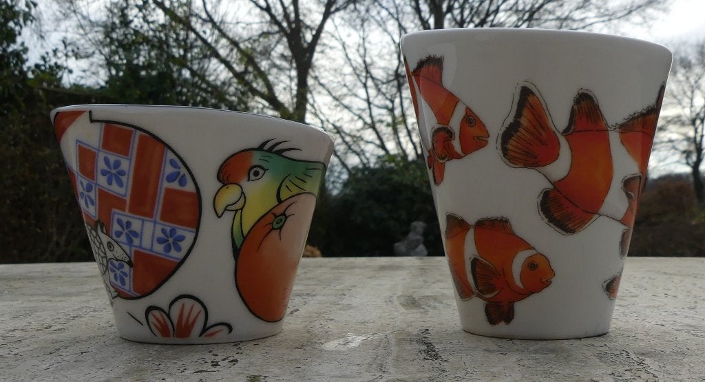 2 Villeroy & Boch Wave Mokken Animals of The World, Villeroy & Boch, Nieuw, Modern, Porselein