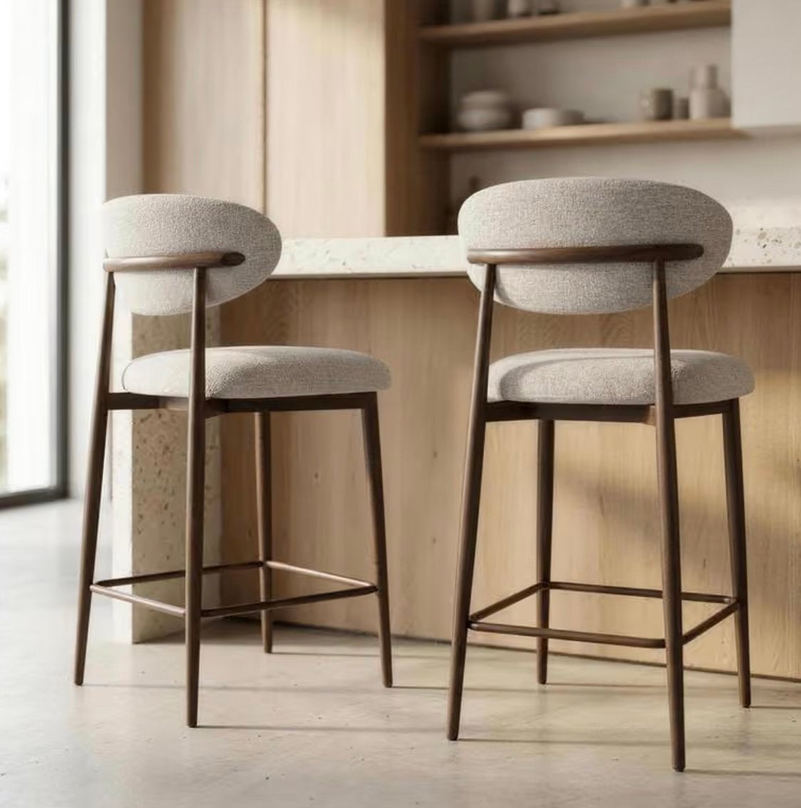Japandi barkruk (NIEUW IN DOOS), Huis en Inrichting, 1 kruk, Ophalen, Nieuw, 60 tot 90 cm