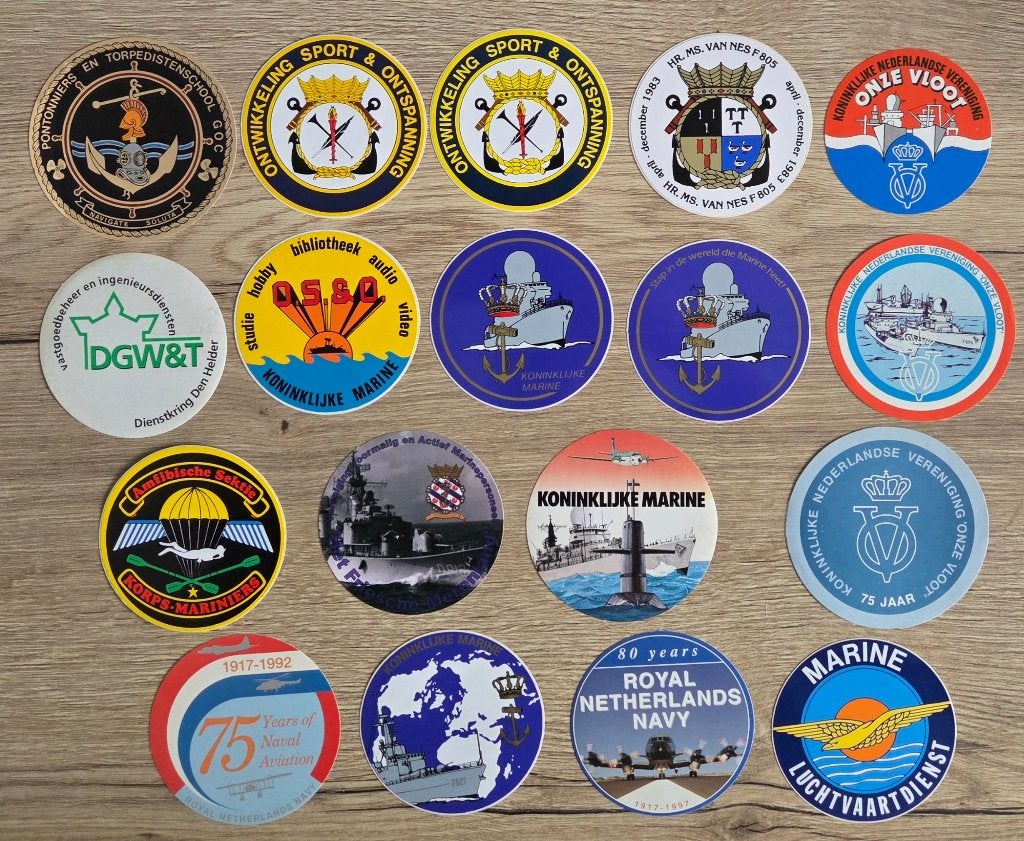 M35- Koninklijke Marine stickers, Ophalen of Verzenden, Nieuw, Meerdere stickers