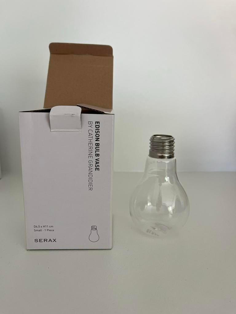 4 vaasjes: Serax Edison Bulb Vaas (Small), Ophalen, Overige kleuren, Nieuw, Glas