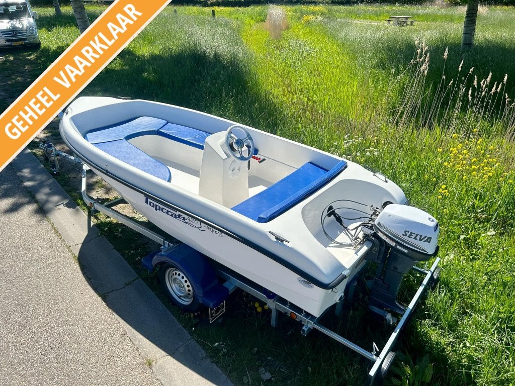 Topcraft 420 Comfort met 9.9 pk Selva 4 takt!, Gebruikt, 4 m, Tot 10 pk, 2 m