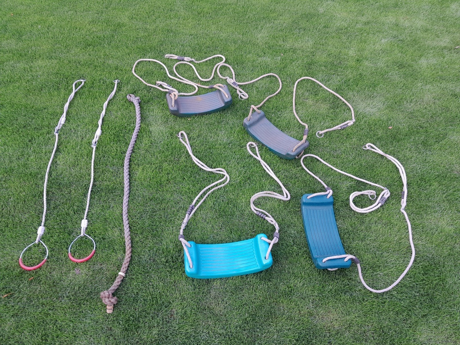 Schommelzitjes, ringen en klimtouw voor speeltoestel, Ophalen, Gebruikt, Schommel