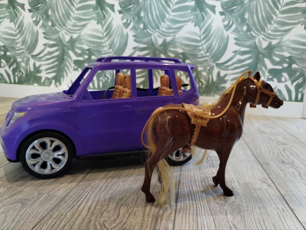 Barbie Paard en grote auto, Ophalen of Verzenden, Gebruikt
