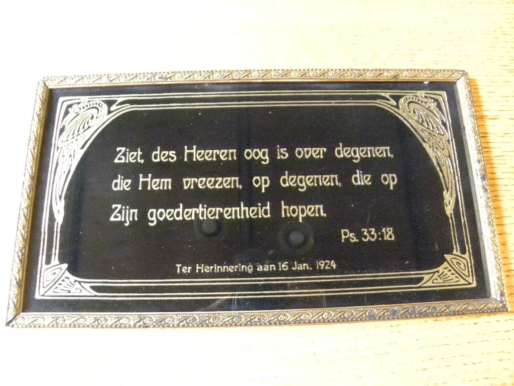 Art Nouveau Bijbel tekst, Ophalen of Verzenden