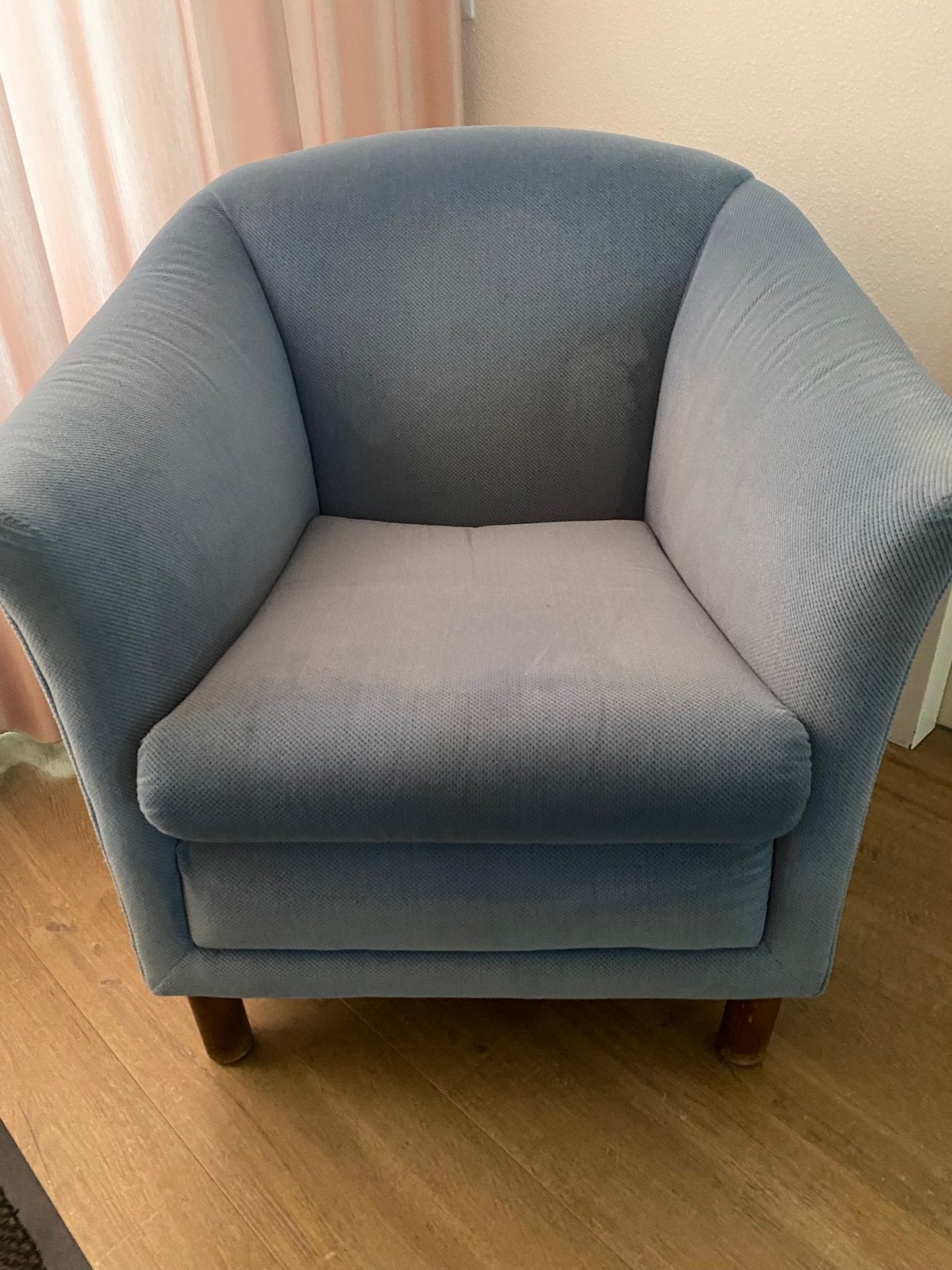 Mooi lichtblauw design stoeltje, Ophalen, Gebruikt, 100 tot 125 cm, 50 tot 75 cm
