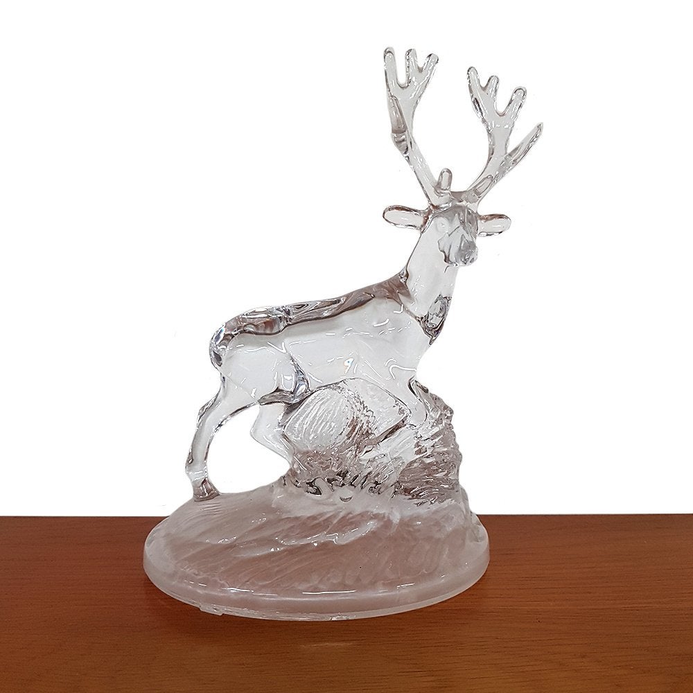 Vintage glazen beeld Hert Cristal D'arques Frankrijk, Ophalen of Verzenden