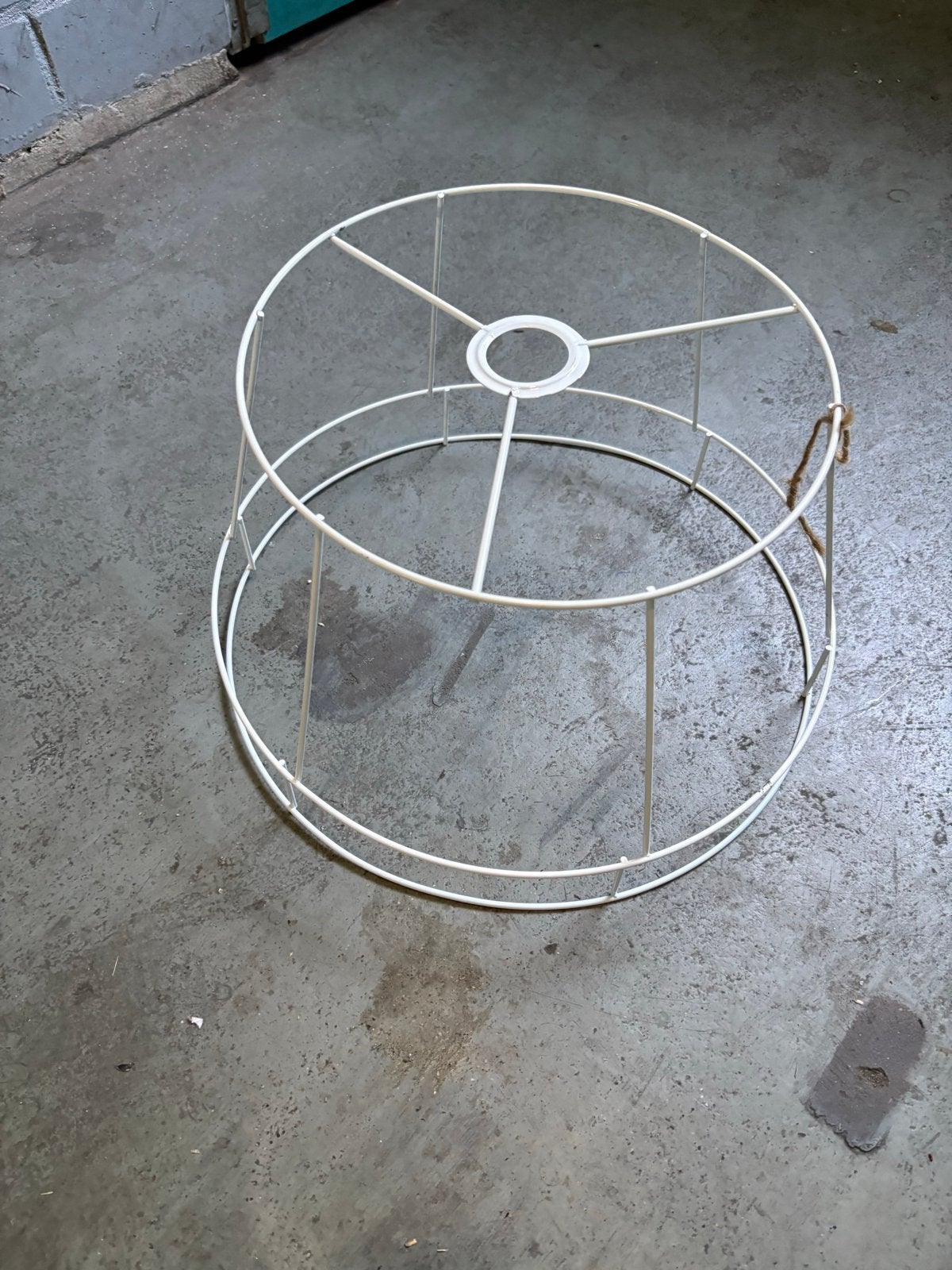 Macramé lampenhouder / decoratie - Nooit gebruikt, Metaal, Overige typen, Wit, Rond