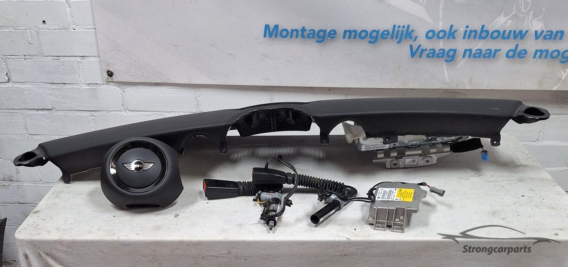 Airbag set Mini R56 Dashboard 3 spaaks stuurairbag bj 2012, Gebruikt, -, -, Ophalen of Verzenden
