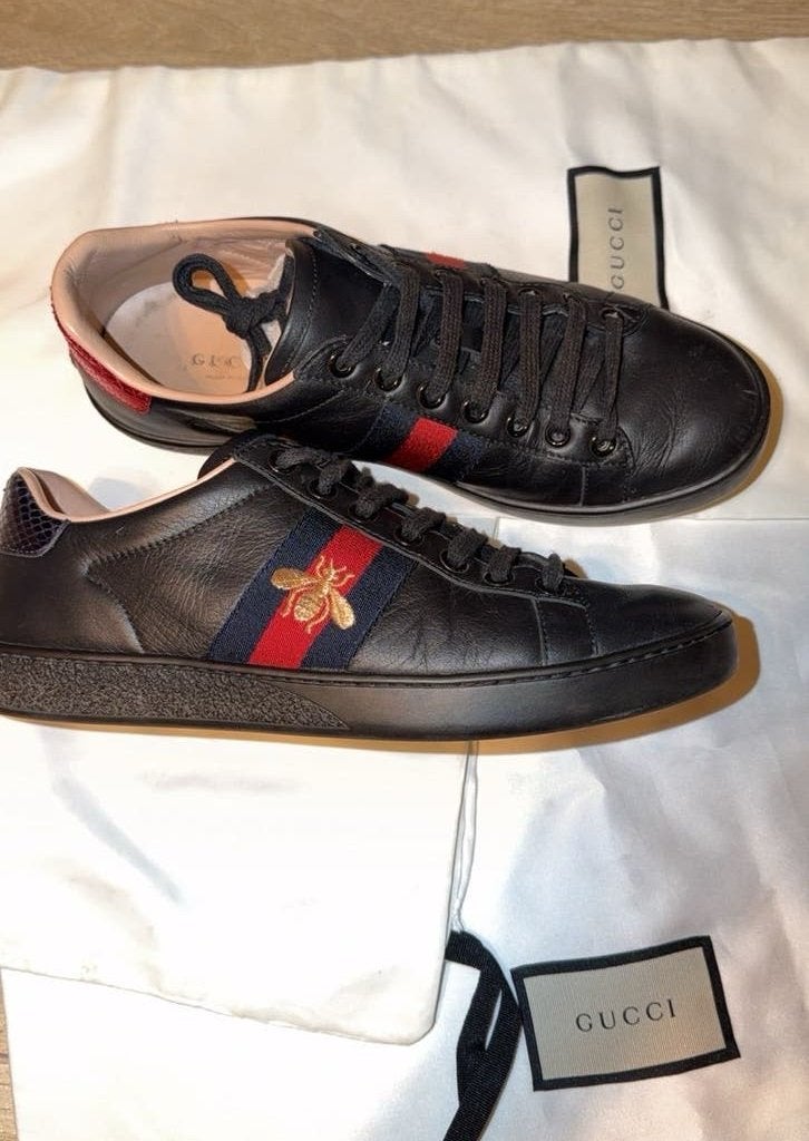 Originele Gucci Ace sneakers, Ophalen of Verzenden, Gedragen, Zwart, Sneakers of Gympen