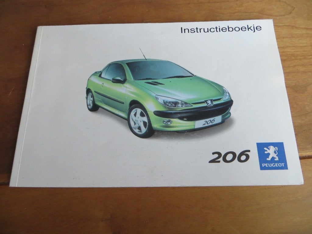 Instructieboek Peugeot 206 CC Coupe - Cabriolet 12-2001, Ophalen of Verzenden