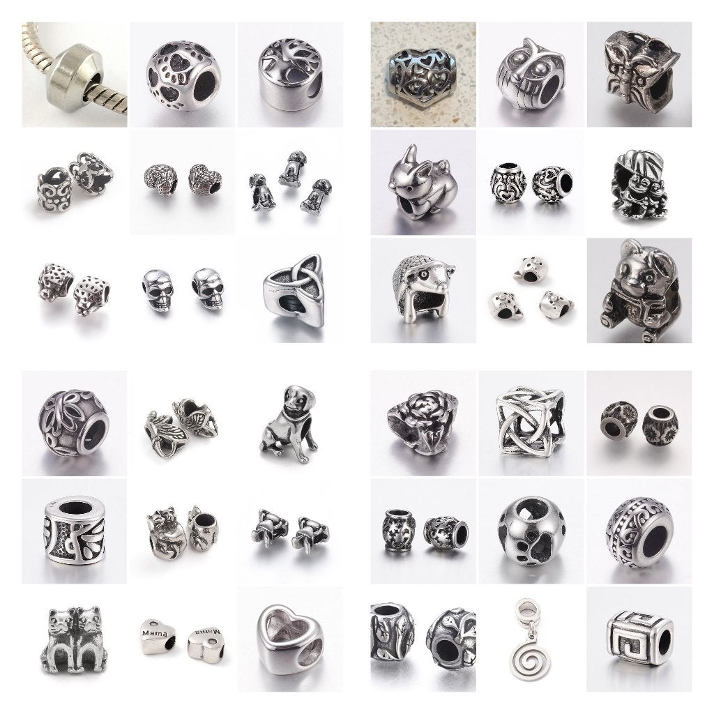 Vanaf € 0,95 Groot gat RVS bedels, Overige materialen, Want 18 Hoogvliet, Adorabeads, Nieuw