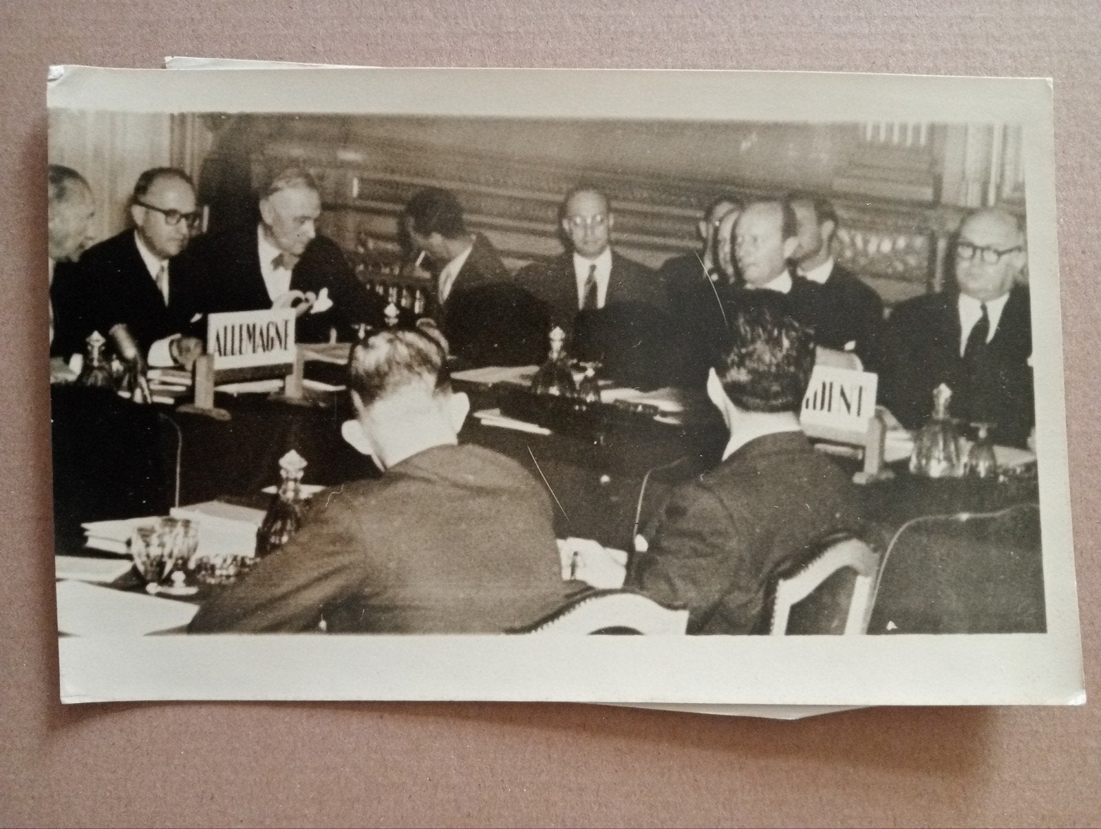 Historische foto EDC Conferentie Brussel 1954, Ophalen of Verzenden, 1940 tot 1960, Gebruikt