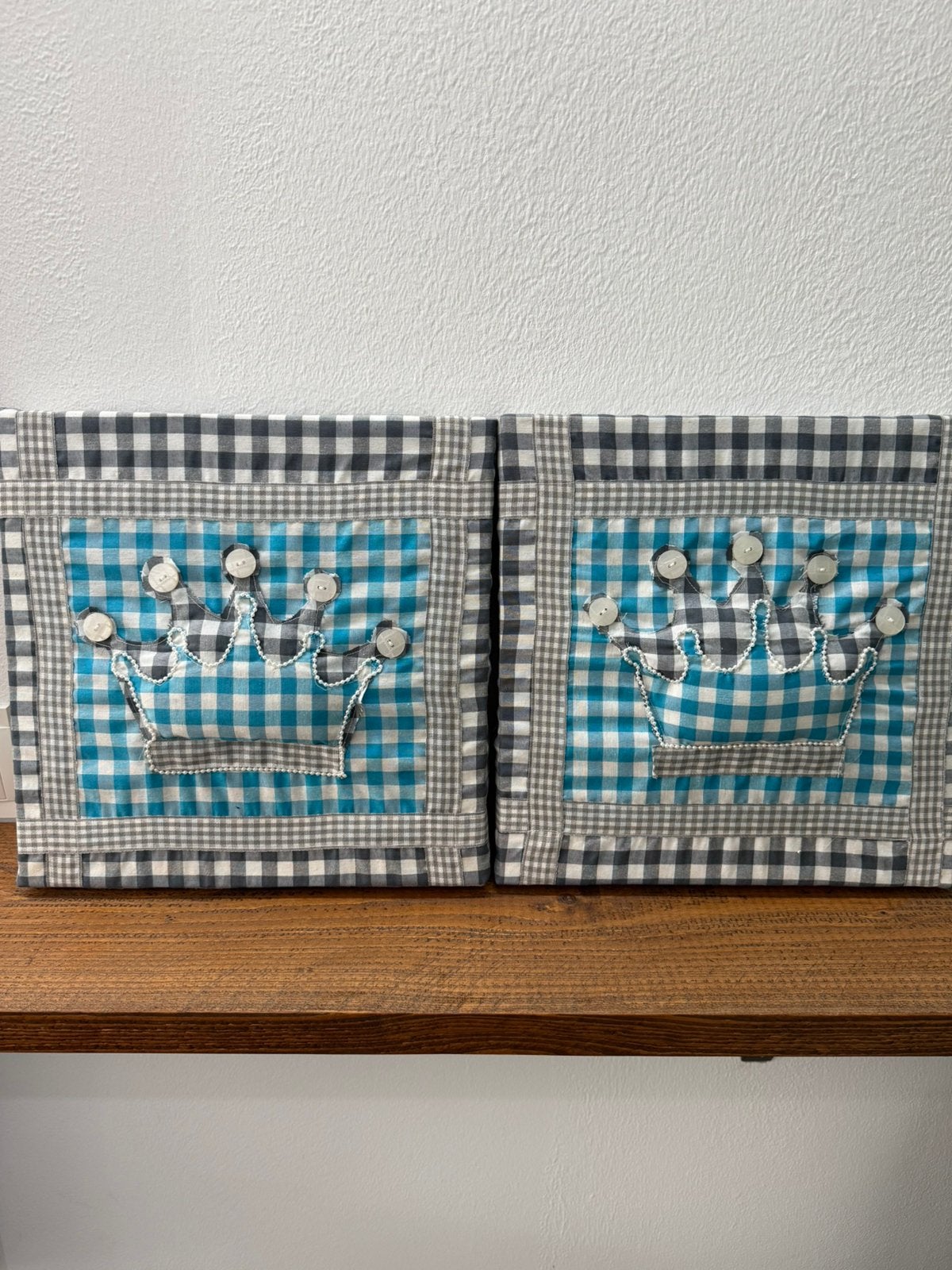 2 kleine stoffen wanddecoraties voor baby kamer., Ophalen of Verzenden, Zo goed als nieuw, Wanddecoratie, Handgemaakt