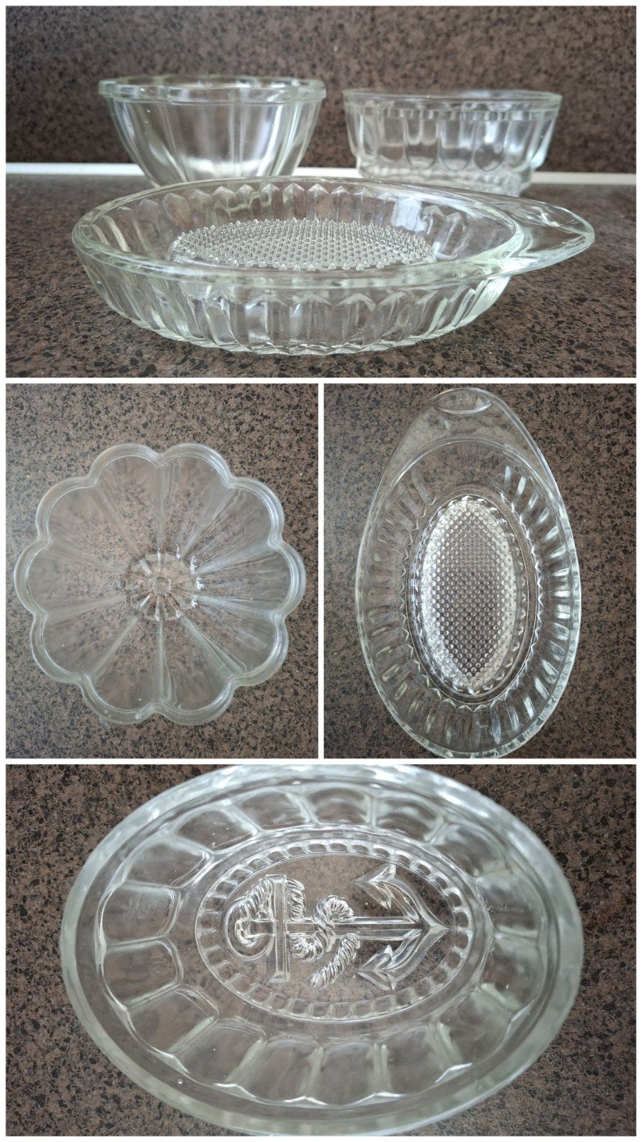 3 kleine glazen puddingvormen, Gebruikt, Vintage, Ophalen of Verzenden, Glas