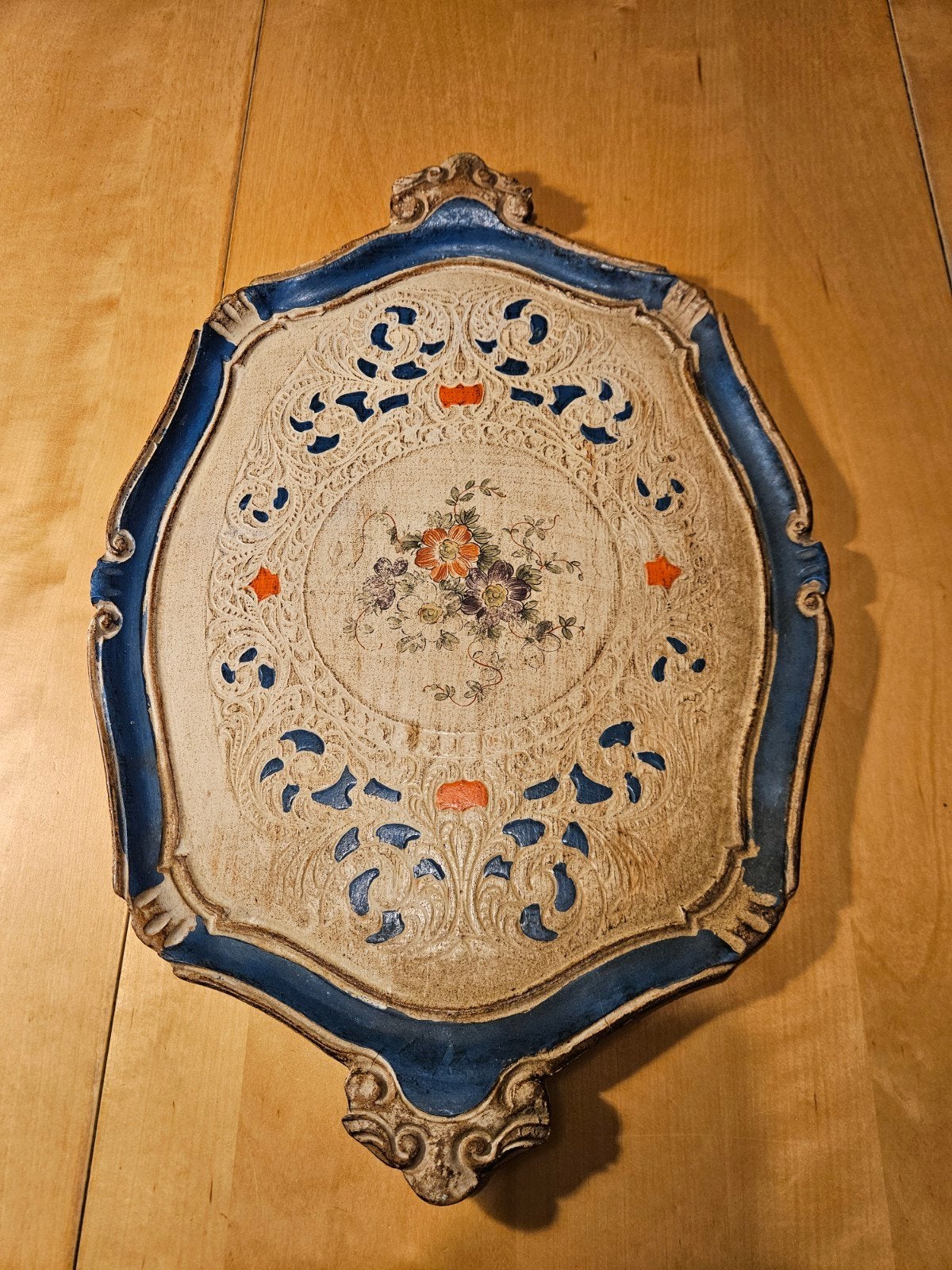 Vintage Florentijns dienblad (hout met relief), Ophalen