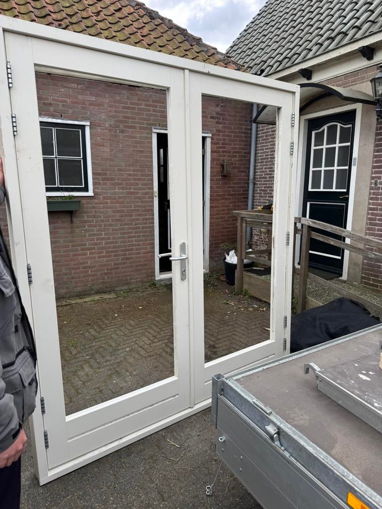 Nieuwe openslaande tuindeuren met kozijn, Doe-het-zelf en Verbouw, Kozijnen en Schuifpuien, Ophalen, Deurkozijn, Zo goed als nieuw