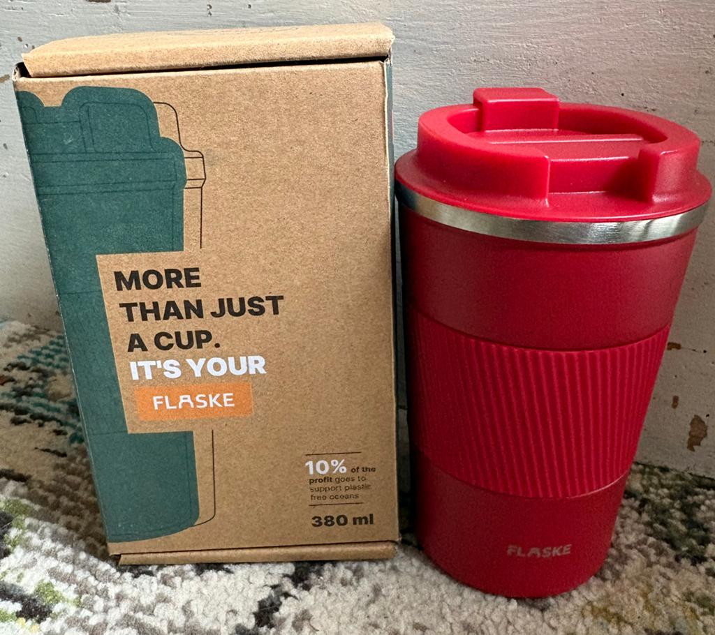 Coffee cup/thermosbeker Flaske 380ml, Overige typen, Ophalen of Verzenden, Nieuw, Rood