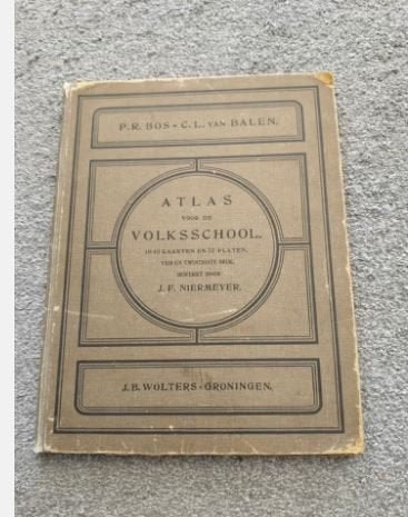 Atlas voor de Volksschool Niermeyer 1911, Boeken, Ophalen of Verzenden, Landkaart, 1800 tot 2000, Gelezen