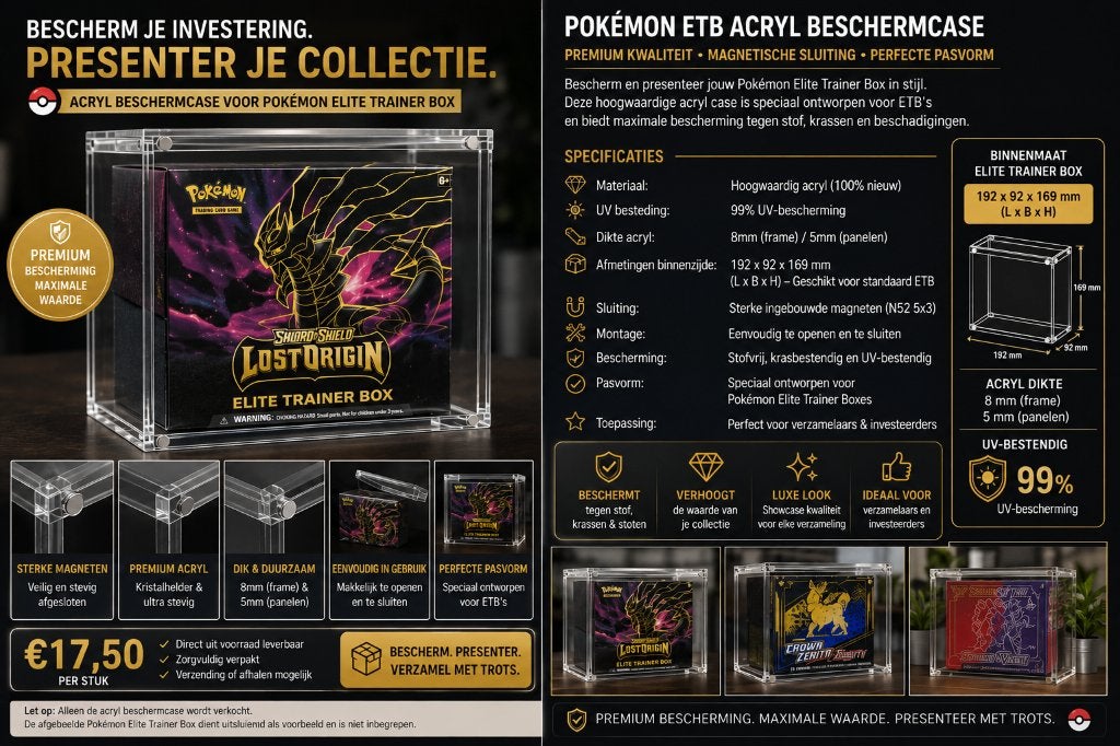 Premium Acryl Case Geschikt Voor Elite Trainer Box ETB, Ophalen of Verzenden, Nieuw