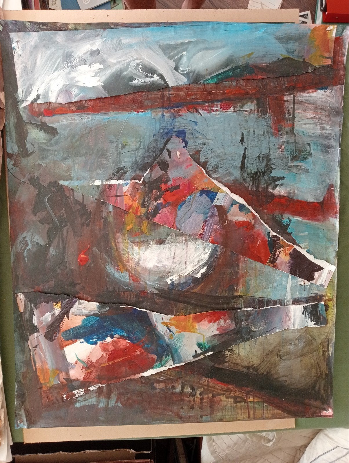 Gemengde Techniek Gouache op Gouache olieverf jaren 90, Ophalen of Verzenden