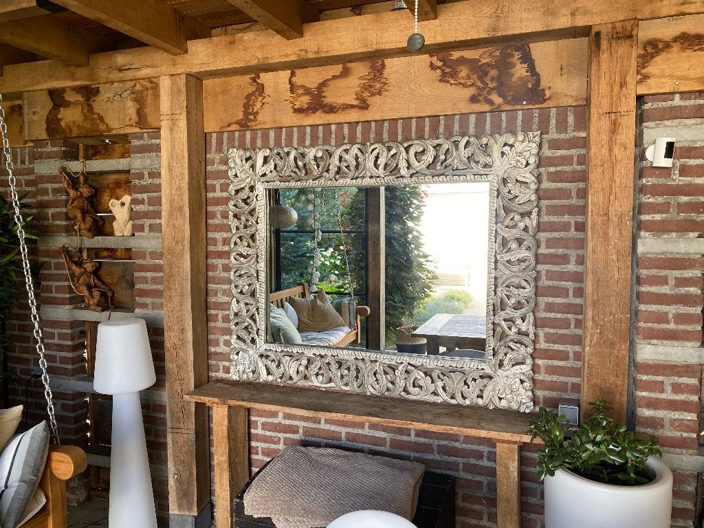 Spiegel Ibiza stijl, Huis en Inrichting, Ophalen, 100 tot 150 cm, 125 cm of meer, Zo goed als nieuw