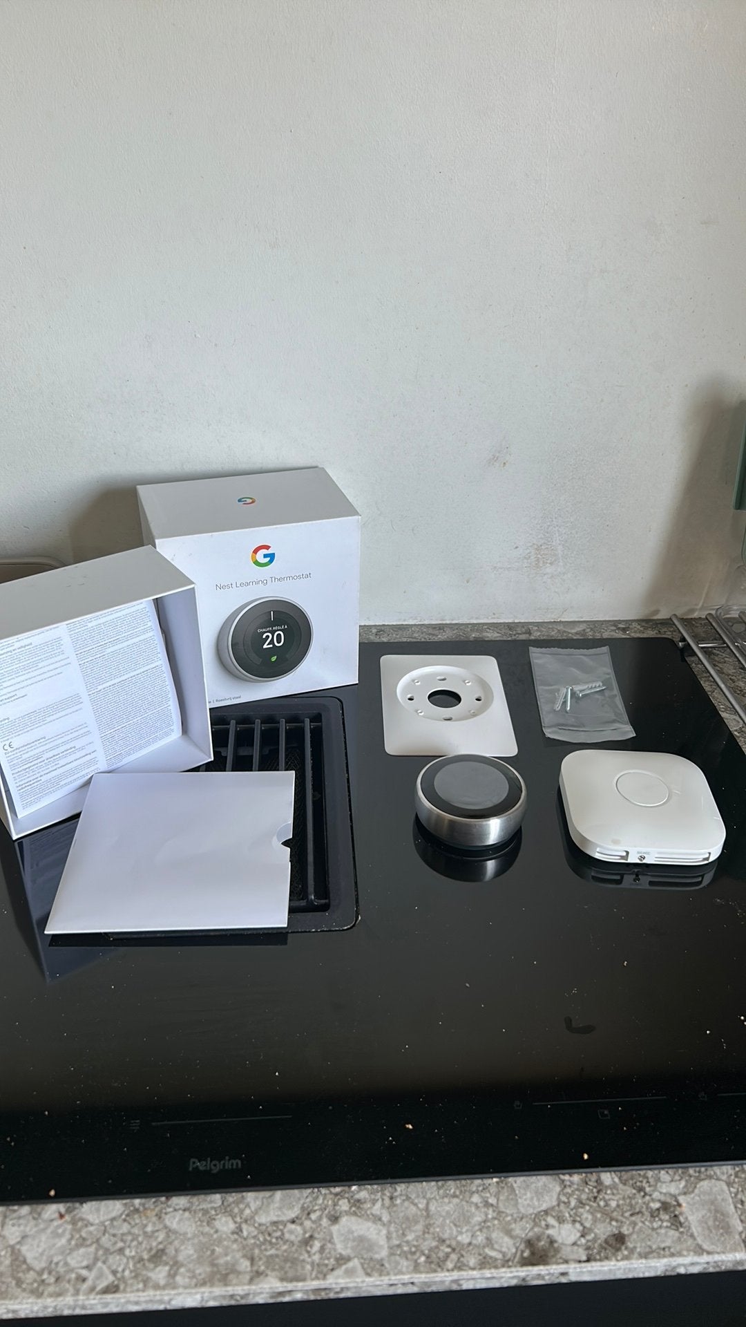 Google Nest Learning Thermostat 3e generatie (RVS) Compleet, Doe-het-zelf en Verbouw, Thermostaten, Ophalen of Verzenden, Zo goed als nieuw
