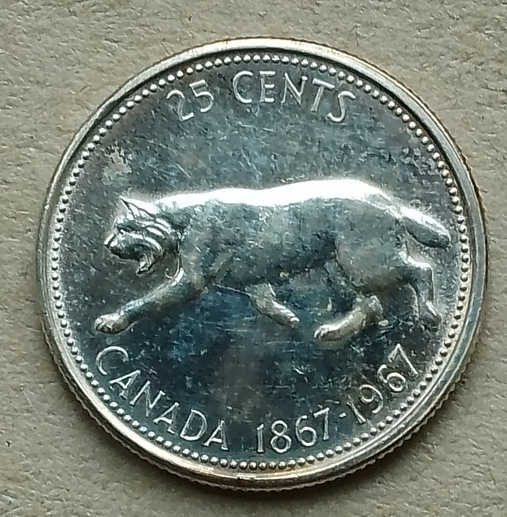 Canada, 25 cents 1967, Ophalen of Verzenden, Noord-Amerika, Losse munt