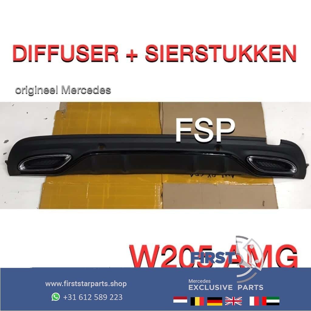 W205 S205 AMG Diffuser + uitlaat sierstukken Mercedes C Klas, Gebruikt, -, Ophalen of Verzenden, -