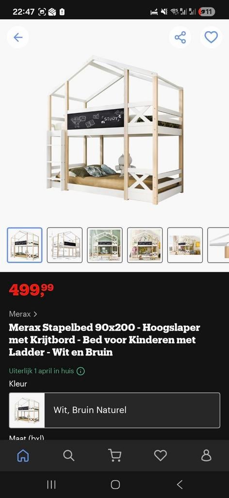 Huisje stapelbed 90x200cm, Kinderen en Baby's, Kinderkamer | Stapelbedden en Hoogslapers, Ophalen, Zo goed als nieuw, Stapelbed