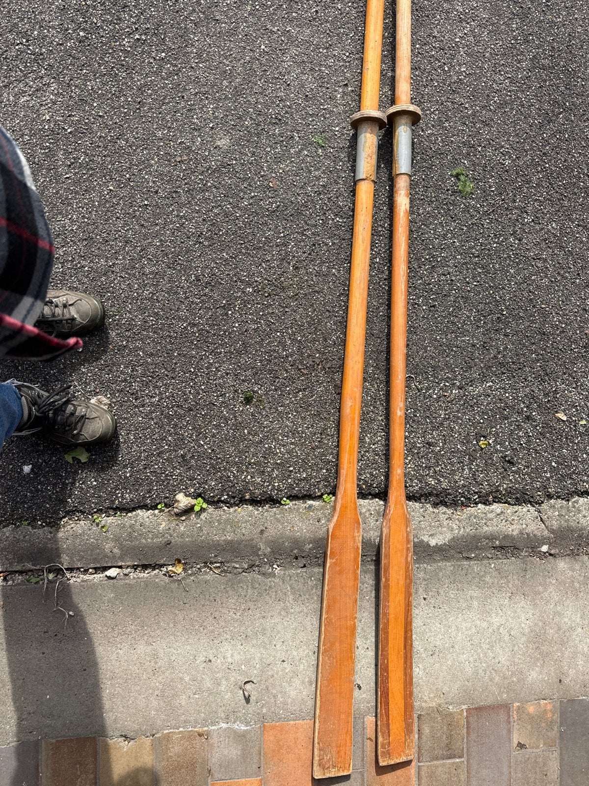 Houten roeispanen - Set van 2, Watersport en Boten, Ophalen of Verzenden, Gebruikt