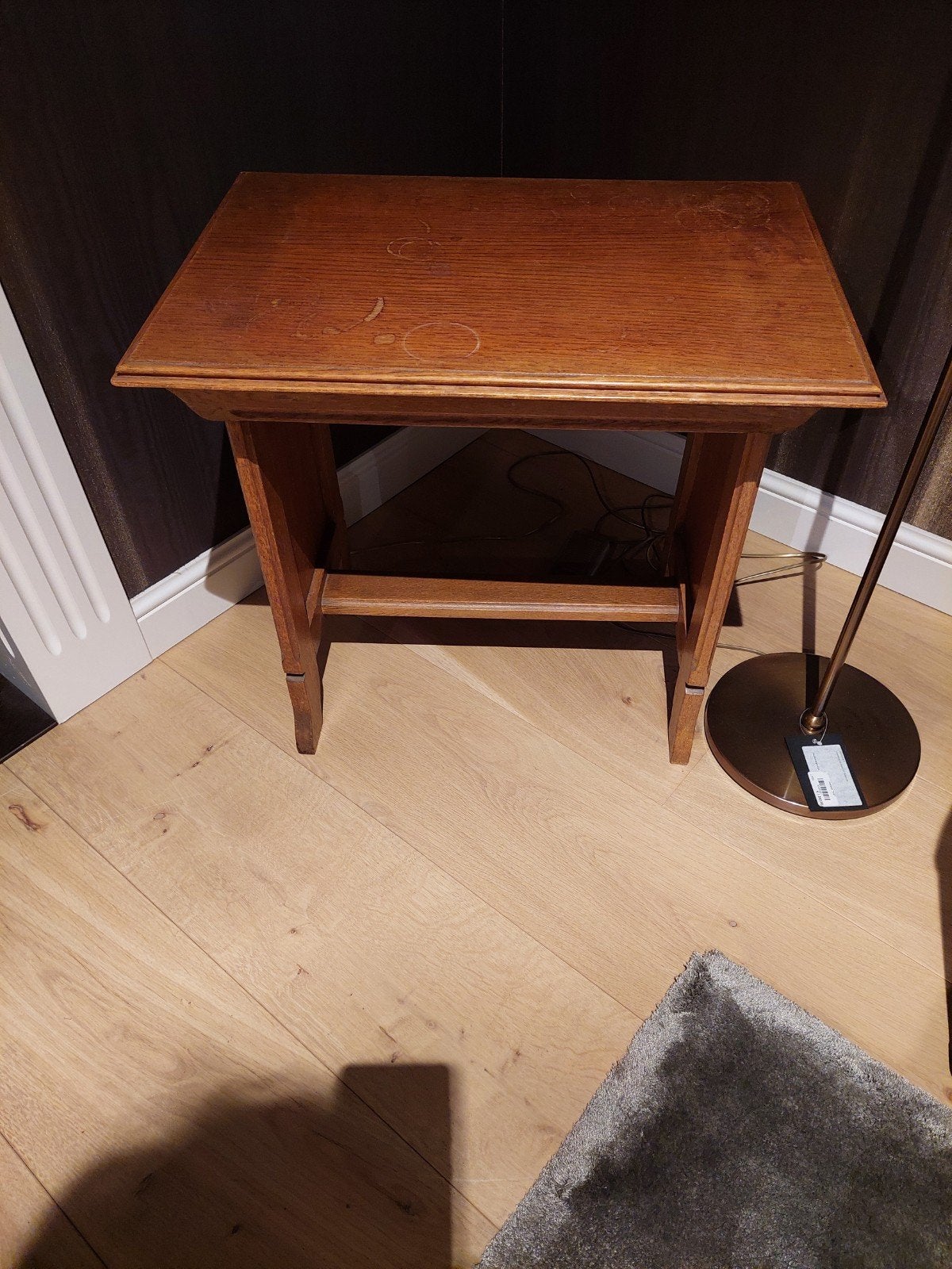 Vintage houten bijzettafel 40x60x62 cm, Antiek en Kunst, Ophalen of Verzenden