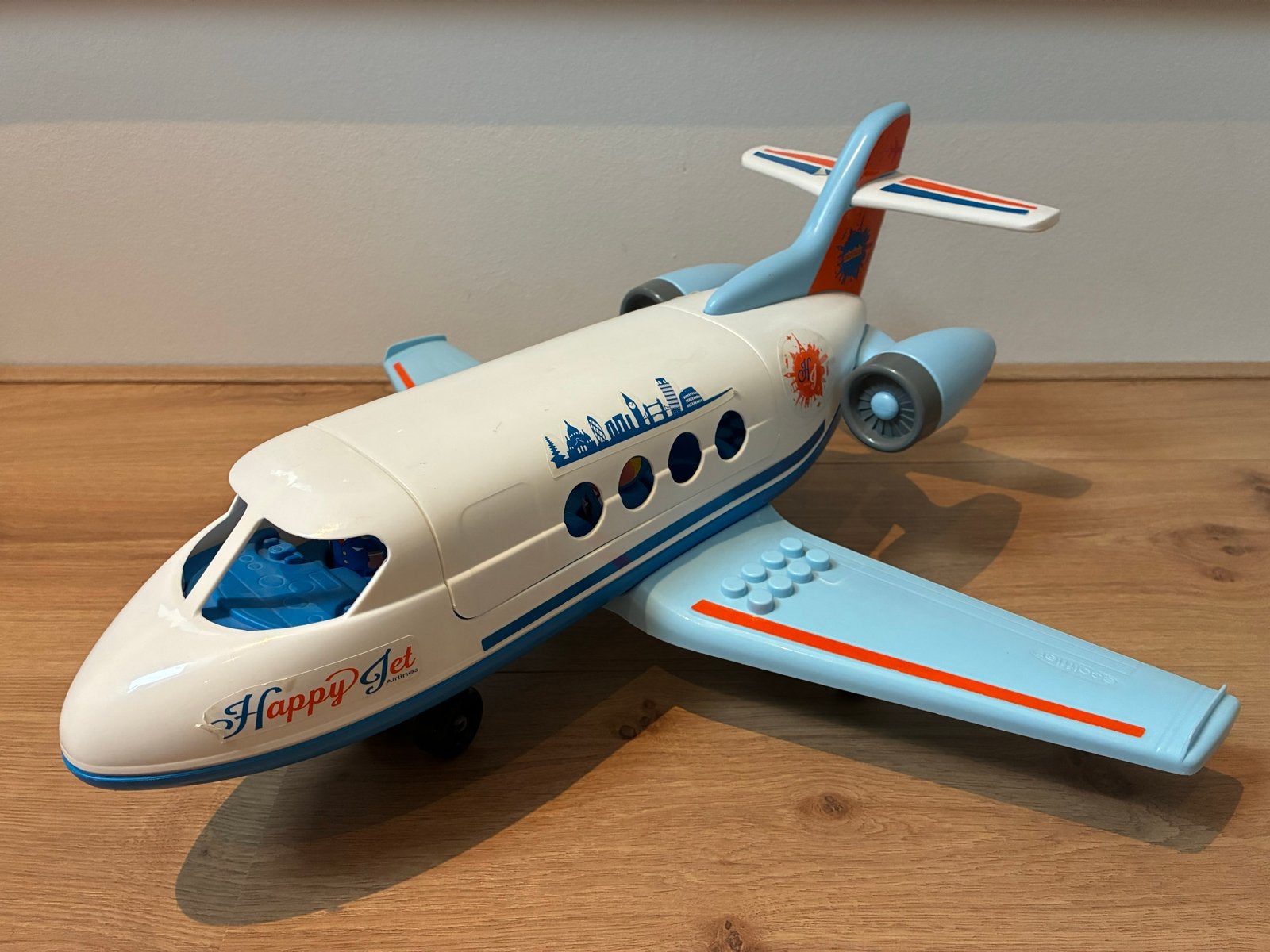 Happy Jet Vliegtuig Speelgoed met Poppetjes, Ophalen, Gebruikt