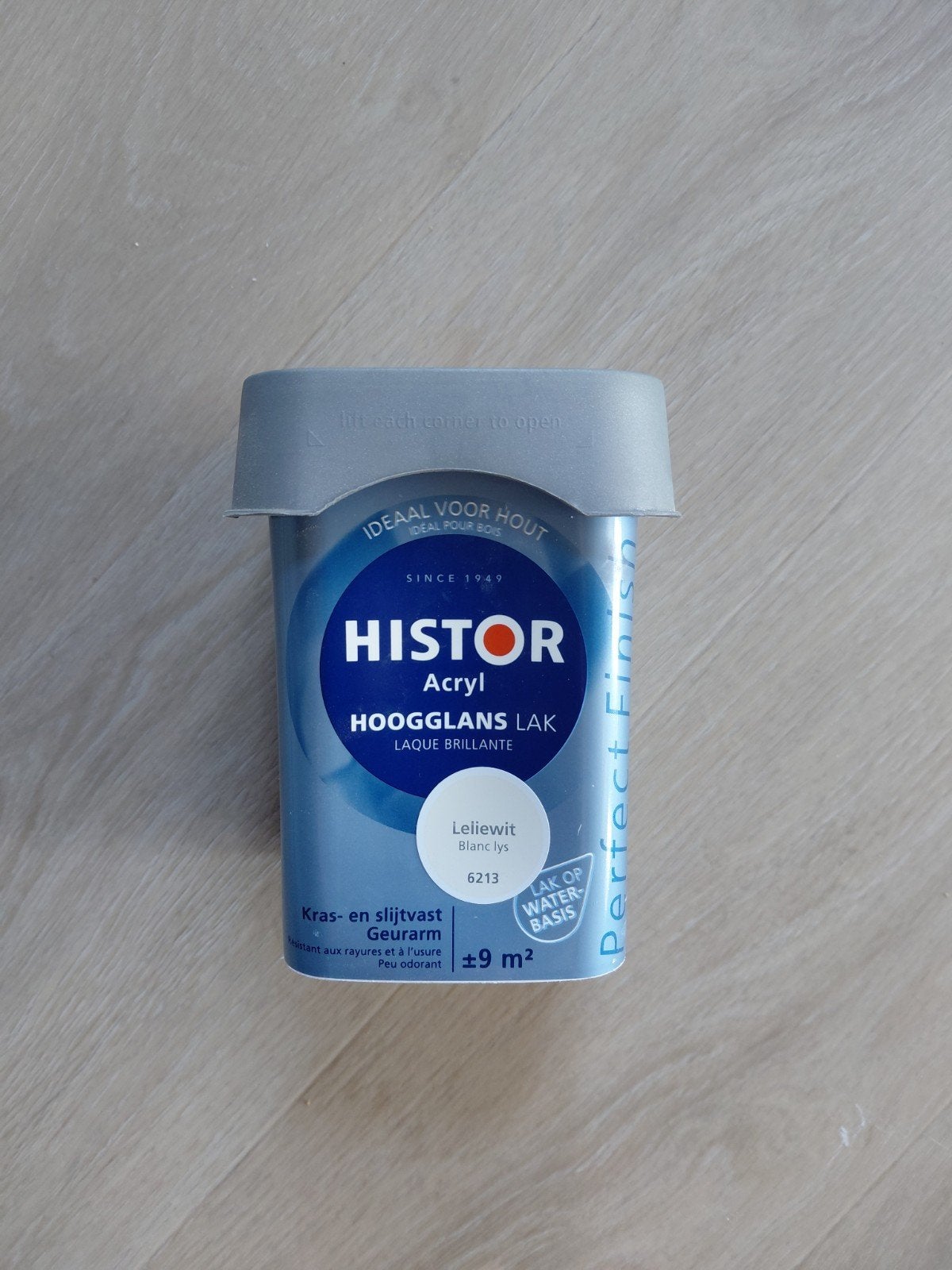 Histor verf leliewit hoogglans 0,75L 250 potten beschikbaar, Ophalen, Nieuw