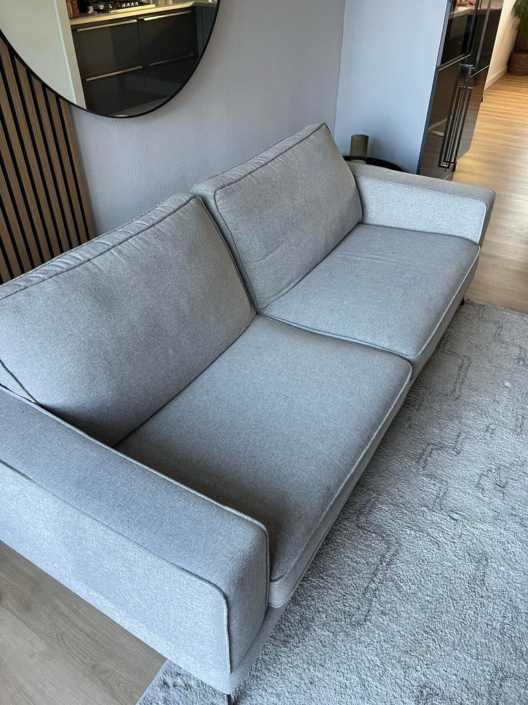 BAENKS Grijze bank, 215x95 cm, huisdiervrij, Huis en Inrichting, Ophalen, Gebruikt, Driepersoons, 75 tot 100 cm
