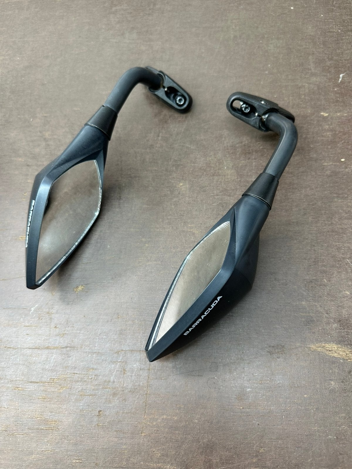 Barracuda spiegelset race zwart - motorspiegels, Ophalen of Verzenden
