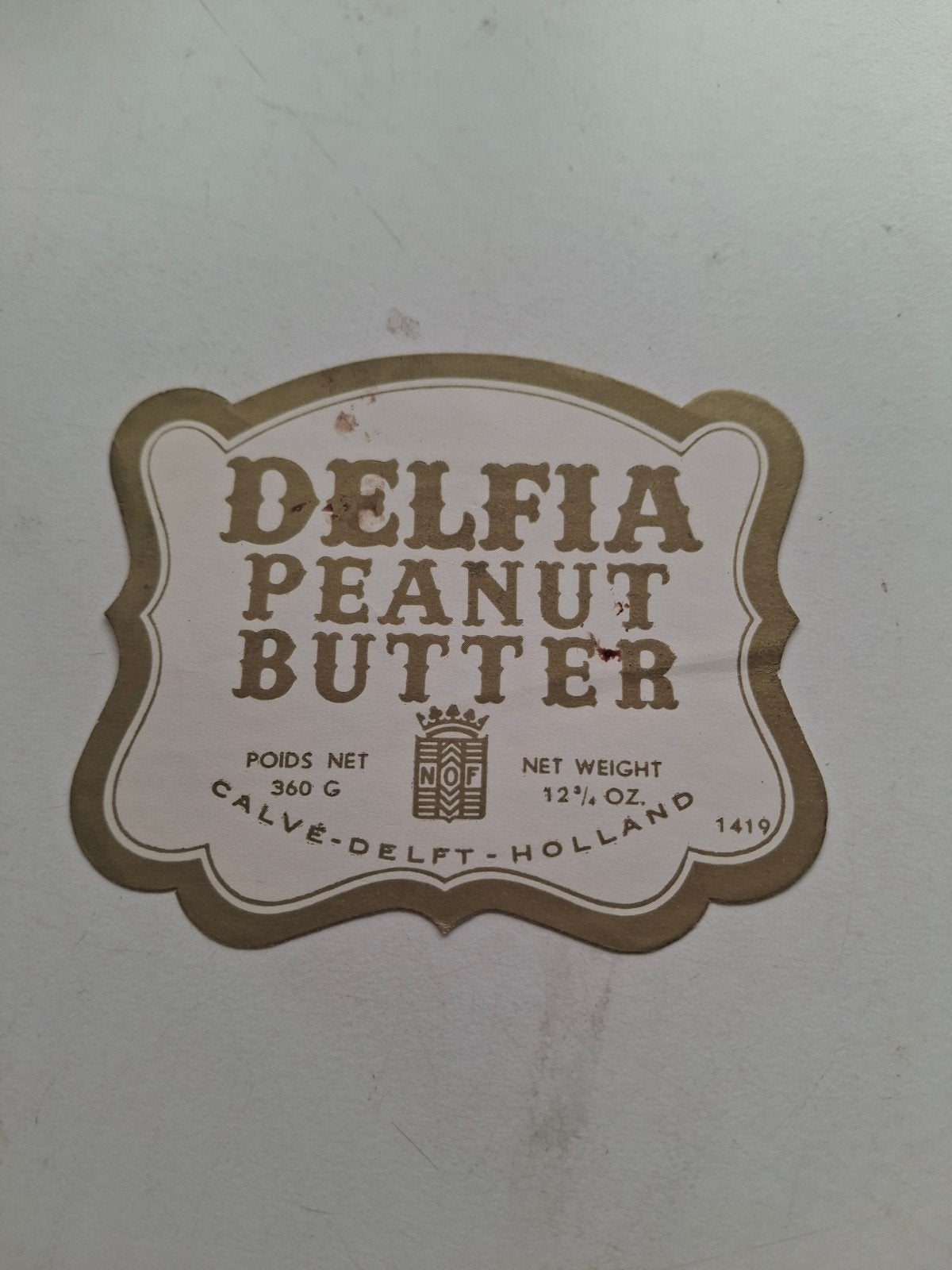etiket Delfia Calve Delft., Ophalen of Verzenden, Zo goed als nieuw, Overige typen